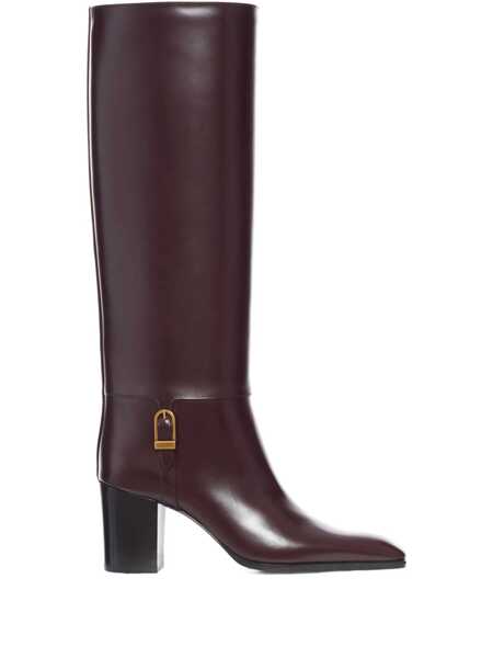 Bocanci Saint Laurent Saint Laurent Leather Smooth Boots Julia Red Femei (BM 19142943) 1