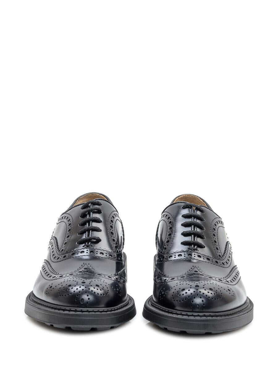 Pantofi eleganti Doucals Doucals DoucalS Laced Brogue In Black Leather Black Barbati (BM 19144206) 2