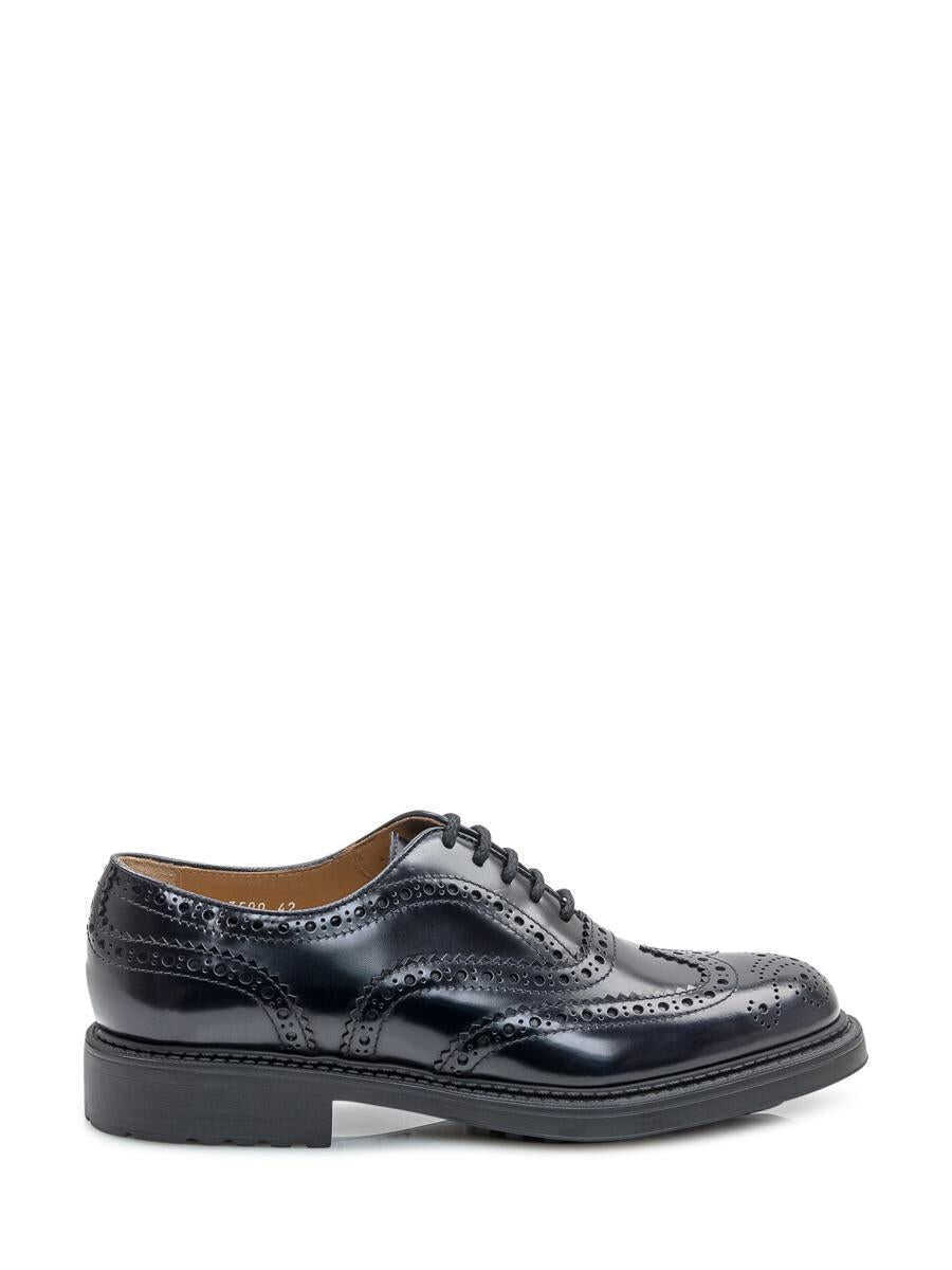 Pantofi eleganti Doucals Doucals DoucalS Laced Brogue In Black Leather Black Barbati (BM 19144206) 1