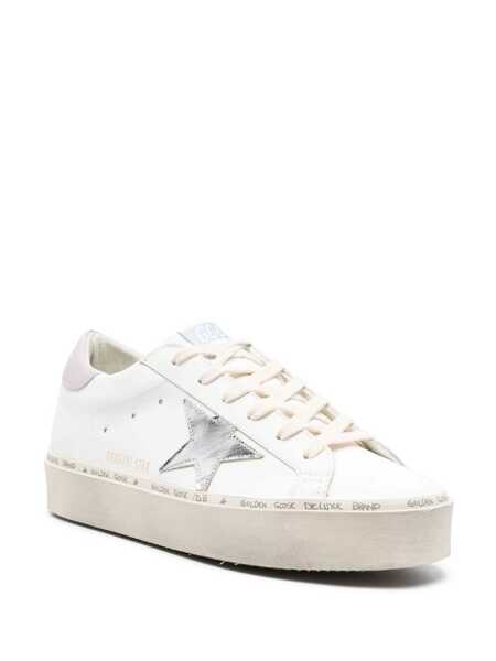 Sneakers Golden Goose Hi Star White Low Top Sneakers With Laminated Star Patch On The Side In Leather Woman WHITE Femei (BM 19145112) 2