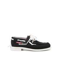 Mocasini 'D2 X Magliano' Black Loafers With Logo Patch On The Side And Front Laces In Cotton Man Barbati