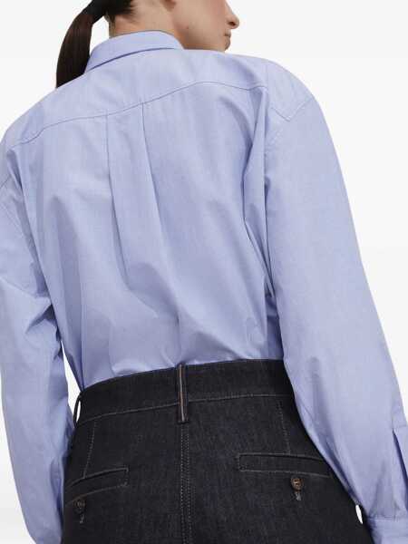 Blugi Brunello Cucinelli Blue Jeans With Contrast Stitching And Belt Loops In Denim Woman BLUE Femei (BM 19145940) 5