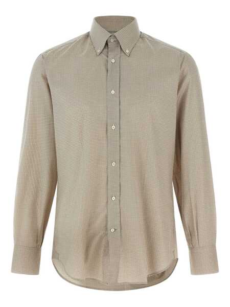 Camasi Brunello Cucinelli Brunello Cucinelli Check Shirt Beige Barbati (BM 19146045) 1