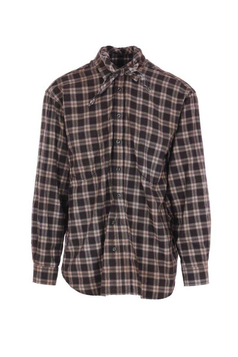 Camasi DSQUARED2 DSQUARED2 Shirts CHARCOAL/WHITE/RED Barbati (BM 19146378) 1