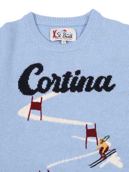 Pulovere casual Mc2 Saint Barth DOUGLAS C-CORTINA SKI RACE 31 EMB Light Blue Fete (BM 19147179) 3