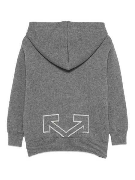 Bluze de trening Off-White TYPE LOGO KNIT HOODIE DARK GREY - LIGHT Gray Baieti (BM 19147197) 2