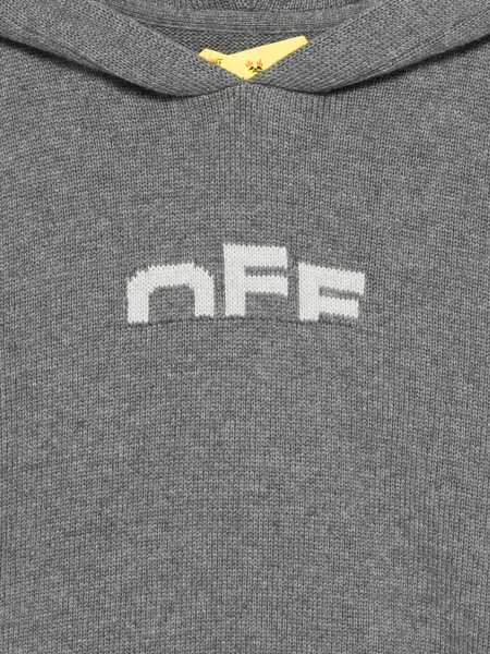 Bluze de trening Off-White TYPE LOGO KNIT HOODIE DARK GREY - LIGHT Gray Baieti (BM 19147197) 3