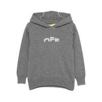 Bluze de trening Off-White TYPE LOGO KNIT HOODIE DARK GREY - LIGHT