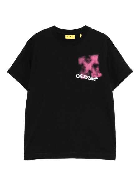 Tricouri Off-White ARROW SPRAY TEE S/S BLACK - FUCHSIA Black   Fete (BM 19147206) 1