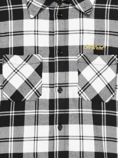 Camasi Off-White BOOKISH DIAG FLAN SHIRT L/S BLACK - YELL White Baieti (BM 19147245) 3