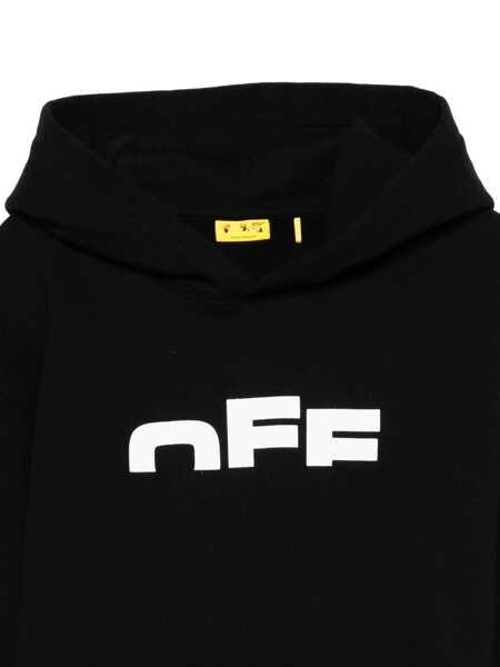 Bluze de trening Off-White TYPE LOGO HOODIE BLACK - WHITE Black   Baieti (BM 19147254) 3