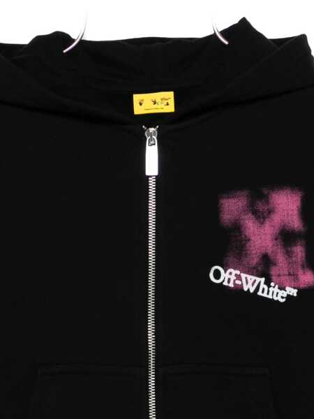 Bluze de trening Off-White ARROW SPRAY HOODIE ZIP UP BLACK - FUCHSI Black   Fete (BM 19147281) 3