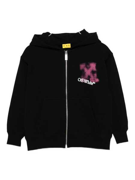 Bluze de trening Off-White ARROW SPRAY HOODIE ZIP UP BLACK - FUCHSI Black   Fete (BM 19147281) 1