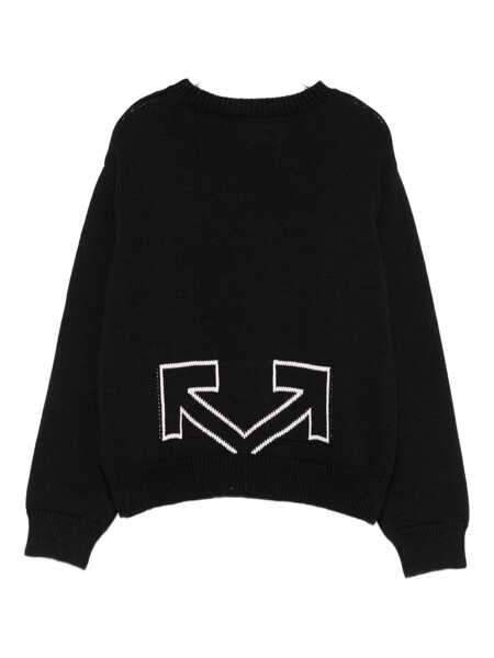 Bluze de trening Off-White TYPE LOGO KNIT CREW BLACK - SOFT PINK Black   Fete (BM 19147290) 2