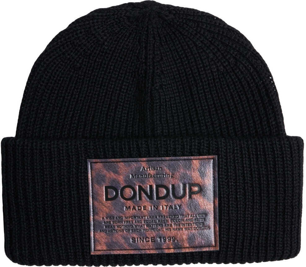Caciuli Dondup Beanie with logo Black Femei (BM 19147604) 1