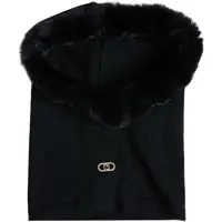 Esarfe Dama - Esarfe Liu Jo Hooded scarf with faux fur Black Femei (BM 19147628) - B-mall.ro