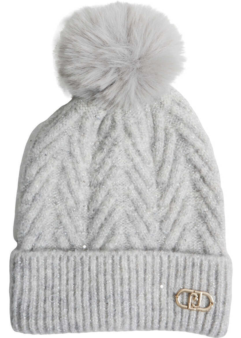 Caciuli Liu Jo Beanie with pompom Grey Femei (BM 19147640) 2