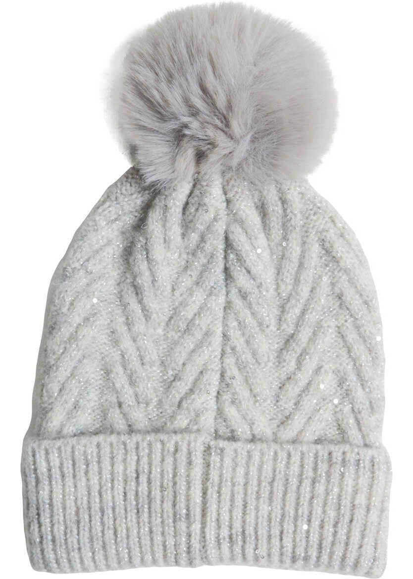 Caciuli Liu Jo Beanie with pompom Grey Femei (BM 19147640) 3