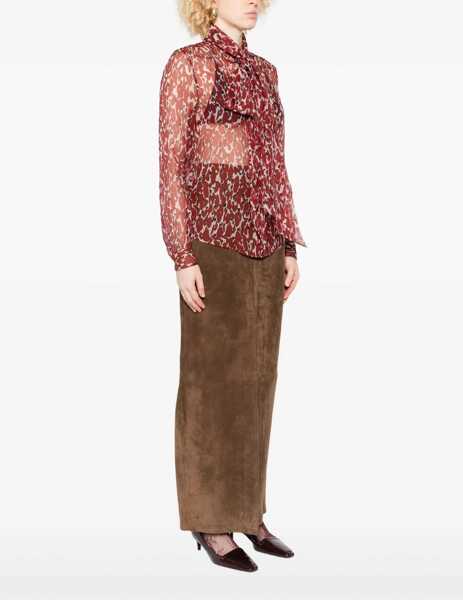 Bluze Saint Laurent Printed Silk Shirt RED Femei (BM 19147724) 3