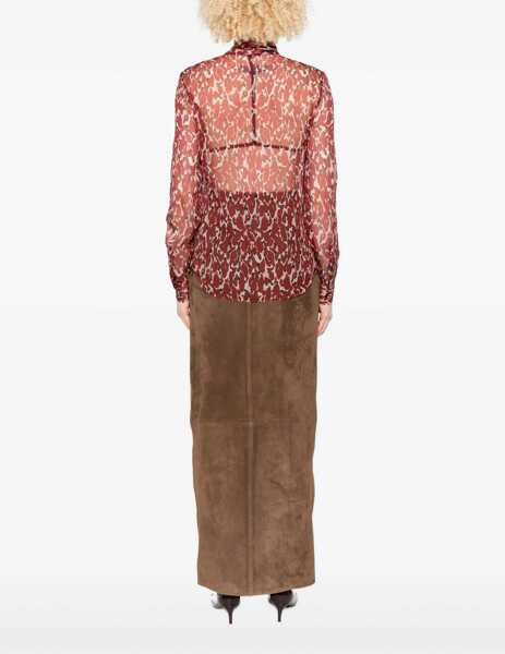 Bluze Saint Laurent Printed Silk Shirt RED Femei (BM 19147724) 4