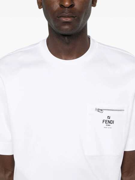 Tricouri Fendi Cotton T-Shirt WHITE Barbati (BM 19148126) 5