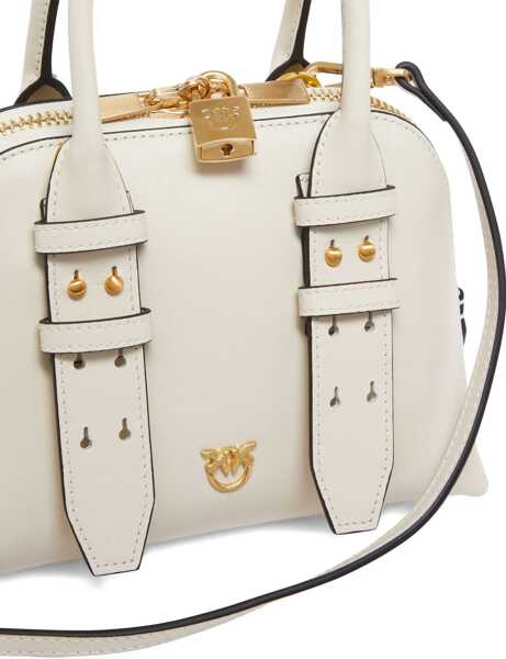 Genti de mana Pinko Mini Escape Handbag BIANCO SETA - MATT GOLD Femei (BM 19148309) 3