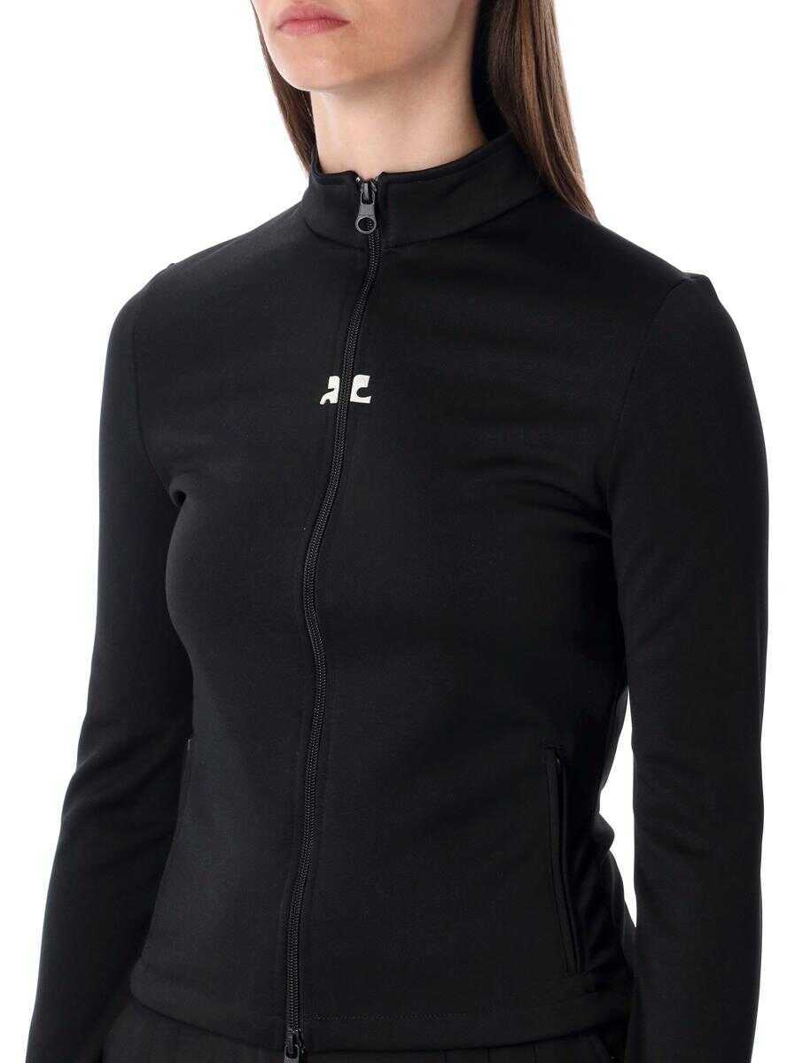 Pulovere COURRGES Courrges Jersey Zip Jacket Black Femei (BM 19149603) 3
