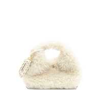 Genti de mana White Handbag With Adjustable And Removable Shoulder Strap And Top Zip Closure In Ecofur Woman Femei