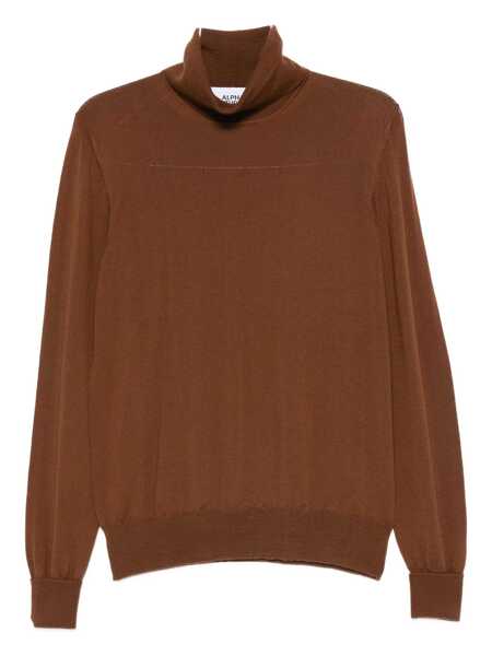 Pulovere Alpha Studio Alpha Studio Brown Wool Turtleneck Sweater BROWN Barbati (BM 19151535) 1