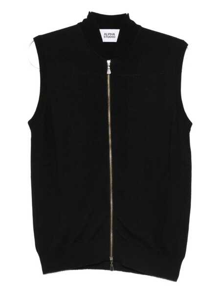 Pulovere Alpha Studio Alpha Studio Black Knitted Vest Black Barbati (BM 19151541) 1