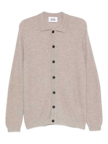 Cardigane Alpha Studio Alpha Studio Button-Up Collar Cardigan GREY Barbati (BM 19151544) 1
