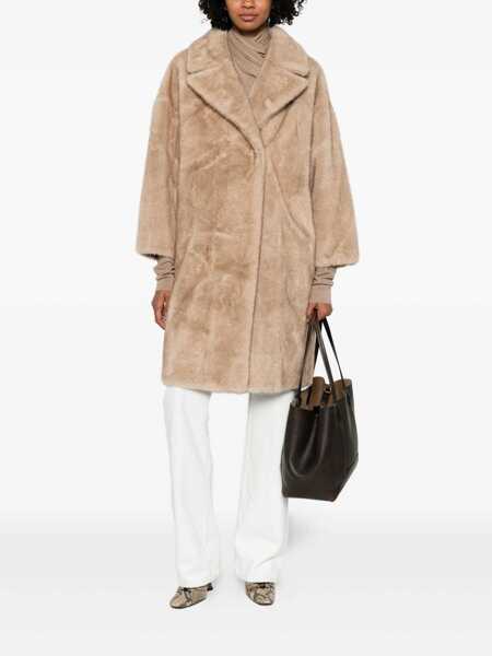 Paltoane Betta Corradi Betta Corradi Faux Fur Coat Beige Femei (BM 19151574) 2