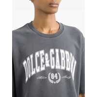 Tricouri Dolce & Gabbana pentru Barbati - Tricouri Dolce & Gabbana Dark Grey Crewneck T-Shirt With Logo Lettering Print On The Front In Cotton Man GREY Barbati (BM 19152663) - B-mall.ro