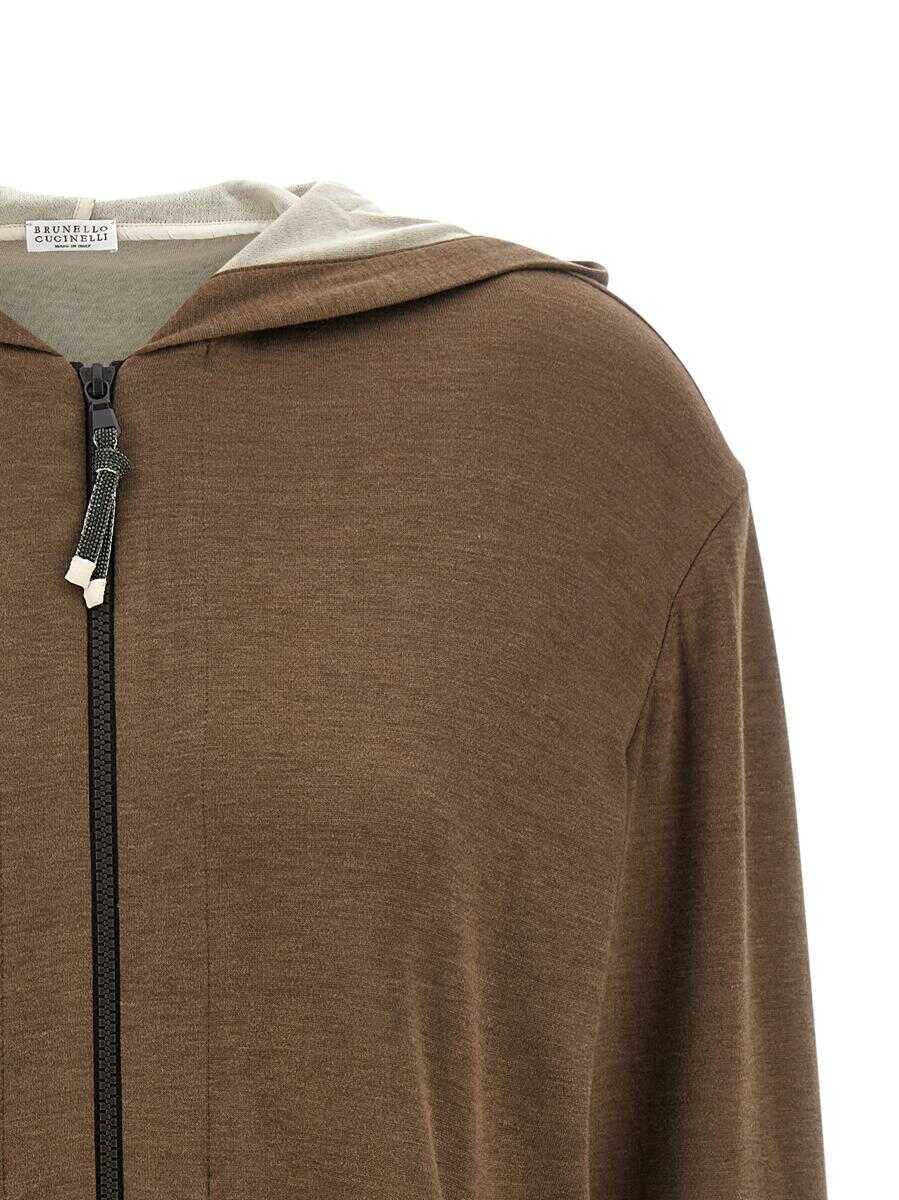 Bluze de trening Brunello Cucinelli Brunello Cucinelli Monile Hoodie BROWN Femei (BM 19153533) 3