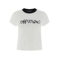 Tricouri Off-White Off-White White T-Shirt With Logo Embroidery Femei
