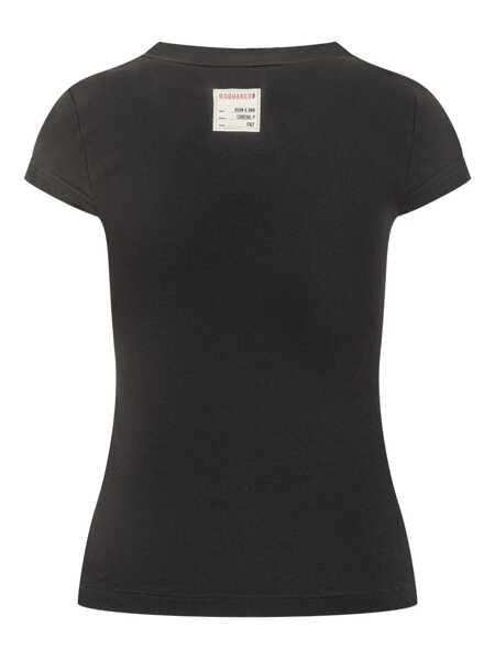 Tricouri DSQUARED2 DSQUARED2 Dsquared2 Black T-Shirt With Sexy Print Black Femei (BM 19154349) 2