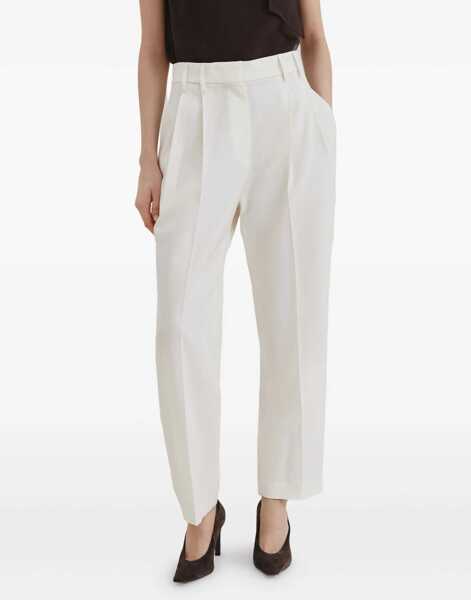 Pantaloni casual Brunello Cucinelli Sartorial Track Trousers in Virgin Wool crpe Fluid twill PANAMA Femei (BM 19155485) 3