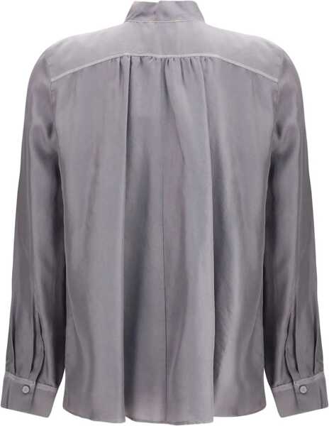 Camasi casual forteforte Crater-collar Shirt in habotai Silk STONE Femei (BM 19155578) 2