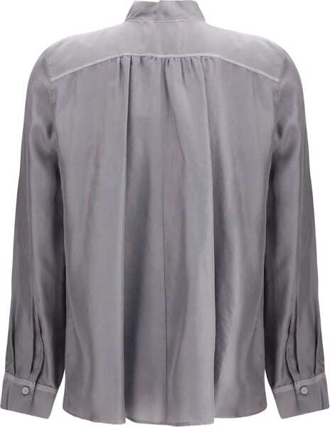 Camasi casual forteforte Crater-collar Shirt in habotai Silk STONE Femei (BM 19155578) 3