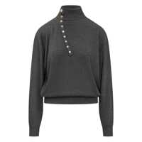 Pulovere Isabel Marant Isabel Marant Gray Sweater With Asymmetrical Buttons Femei