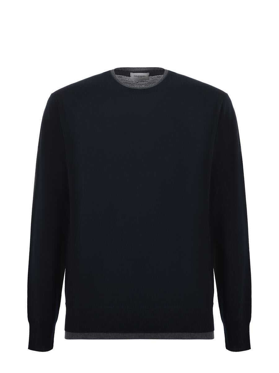 Pulovere Paolo Pecora Paolo Pecora  Virgin Wool Sweater BLUE Barbati (BM 19158375) 1