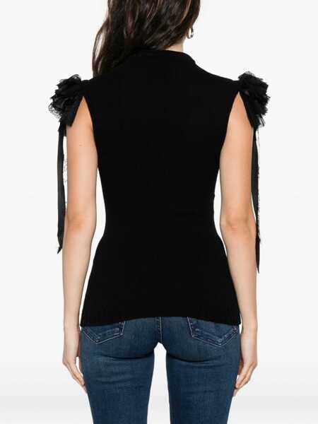 Topuri Alberta Ferretti Alberta Ferretti Top With Applications By Alberta Ferretti Black Femei (BM 19158537) 4