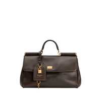 Genti de mana Dolce & Gabbana Dark Brown Leather My Sicily Top Handle Bag Femei