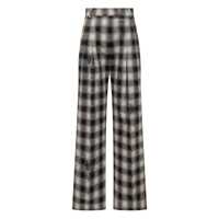 Pantaloni casual Des_Phemmes Des Phemmes Plaid Pants With Crystal Details Femei