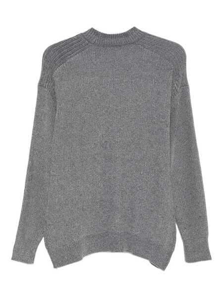 Pulovere Daniele Alessandrini Daniele Alessandrini Gray Ribbed Crewneck Sweater GREY Barbati (BM 19160133) 1