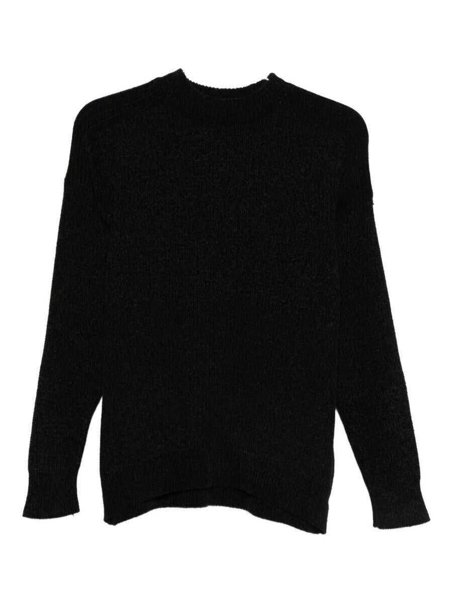 Pulovere Daniele Alessandrini Daniele Alessandrini Black Ribbed Crewneck Sweater Black Barbati (BM 19160139) 1