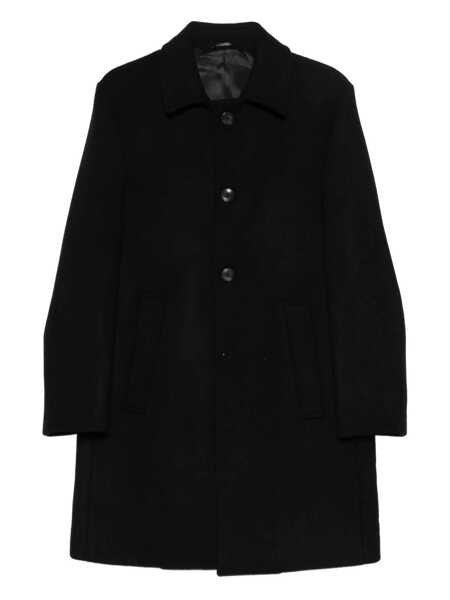 Paltoane Daniele Alessandrini Daniele Alessandrini Black Wool-Blend Coat Black Barbati (BM 19160142) 1