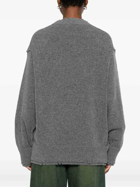 Pulovere FEDERICO CINA Federico Cina Corset Distressed Crewneck Clothing GREY Femei (BM 19160517) 4