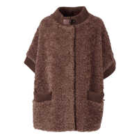 Paltoane TEDDY CAPE WITH KNITTED DETAILS Femei