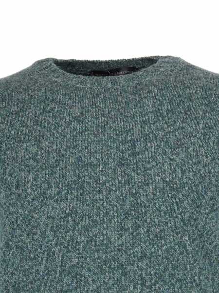 Pulovere Phi Fdl EXTRA FINE MERINO WOOL CREW NECK SWEATER Green Barbati (BM 19163763) 3